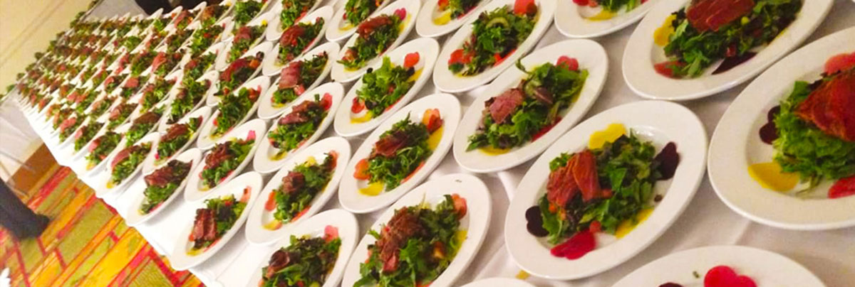 Plated catered meals